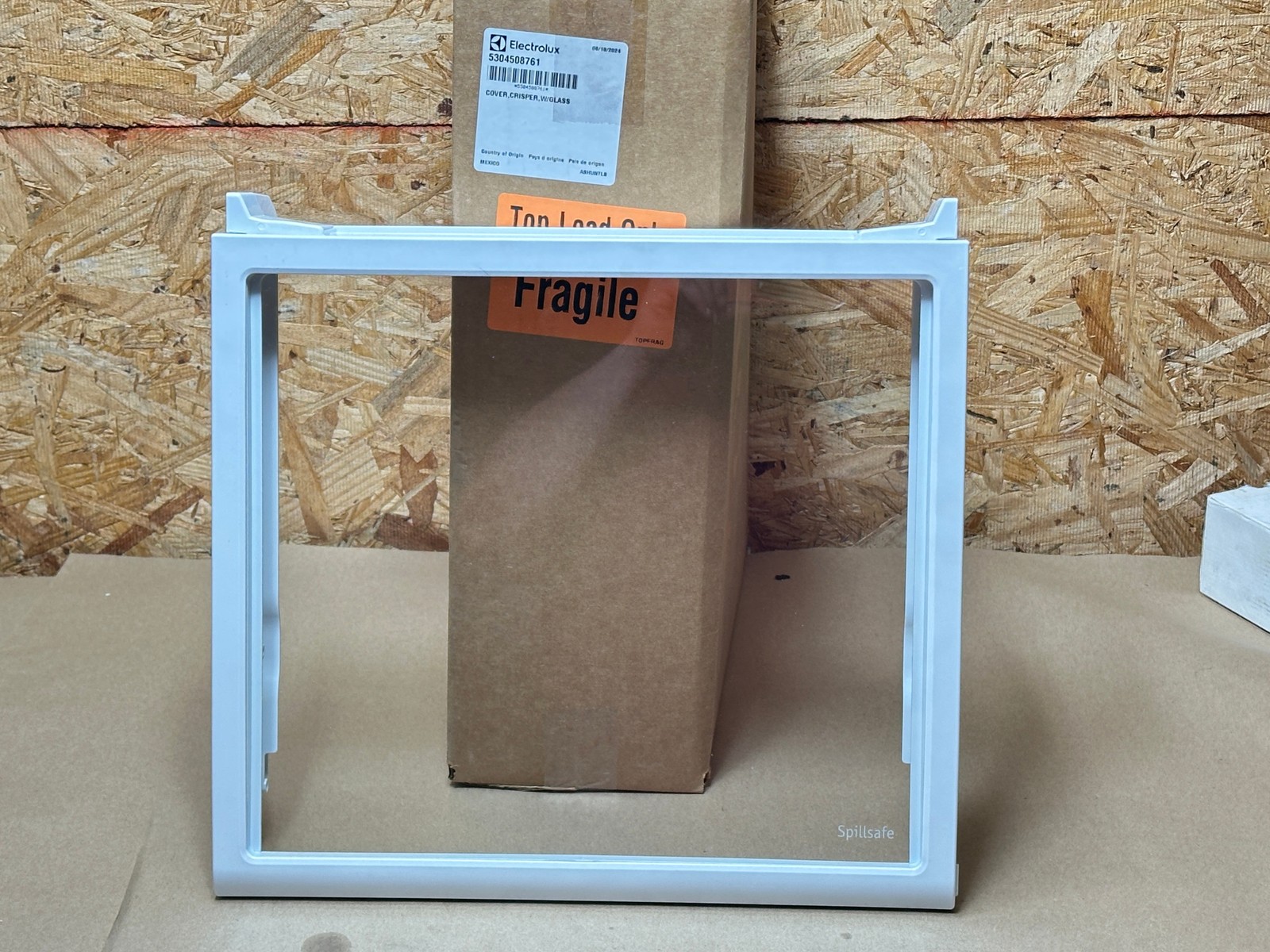 5304508761 Electrolux Refrigerator Cover, Crisper Drawer w/ Glassƒ