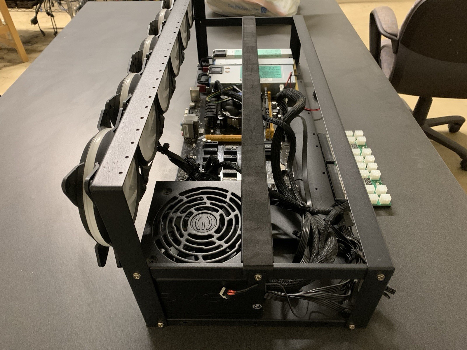 Crypto mining rig, 12 GPU Slot, TB 360-BTC Pro, Complete Set [NO GPUs]