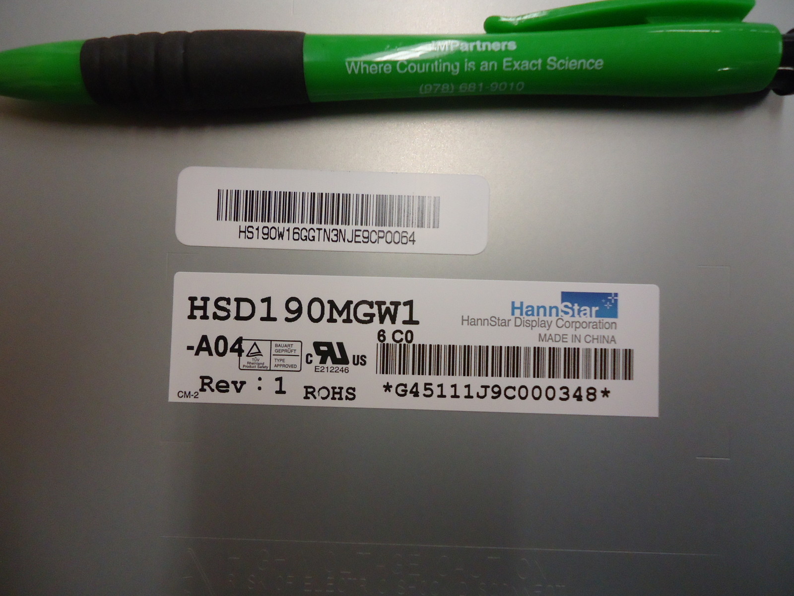 HannStar HSD190MGW1-A04 19" LCD Panel (16.2M/ WXGA+/ 4 CCFL)