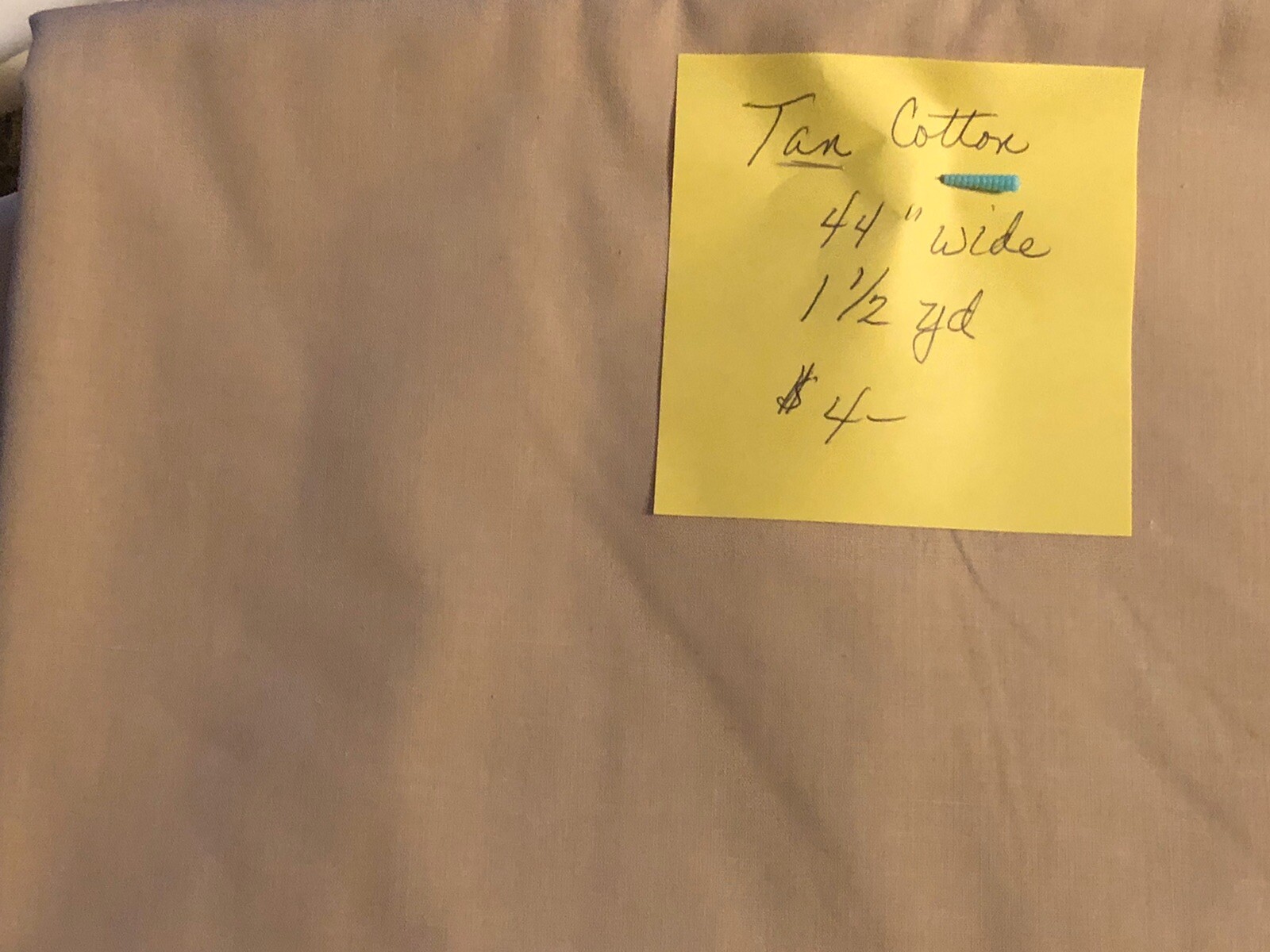 FABRIC DOWNSIZING BEAUTIFUL TAN COTTON (6 Pieces @ $4.00 Each) 1 1/2 Yards Ea