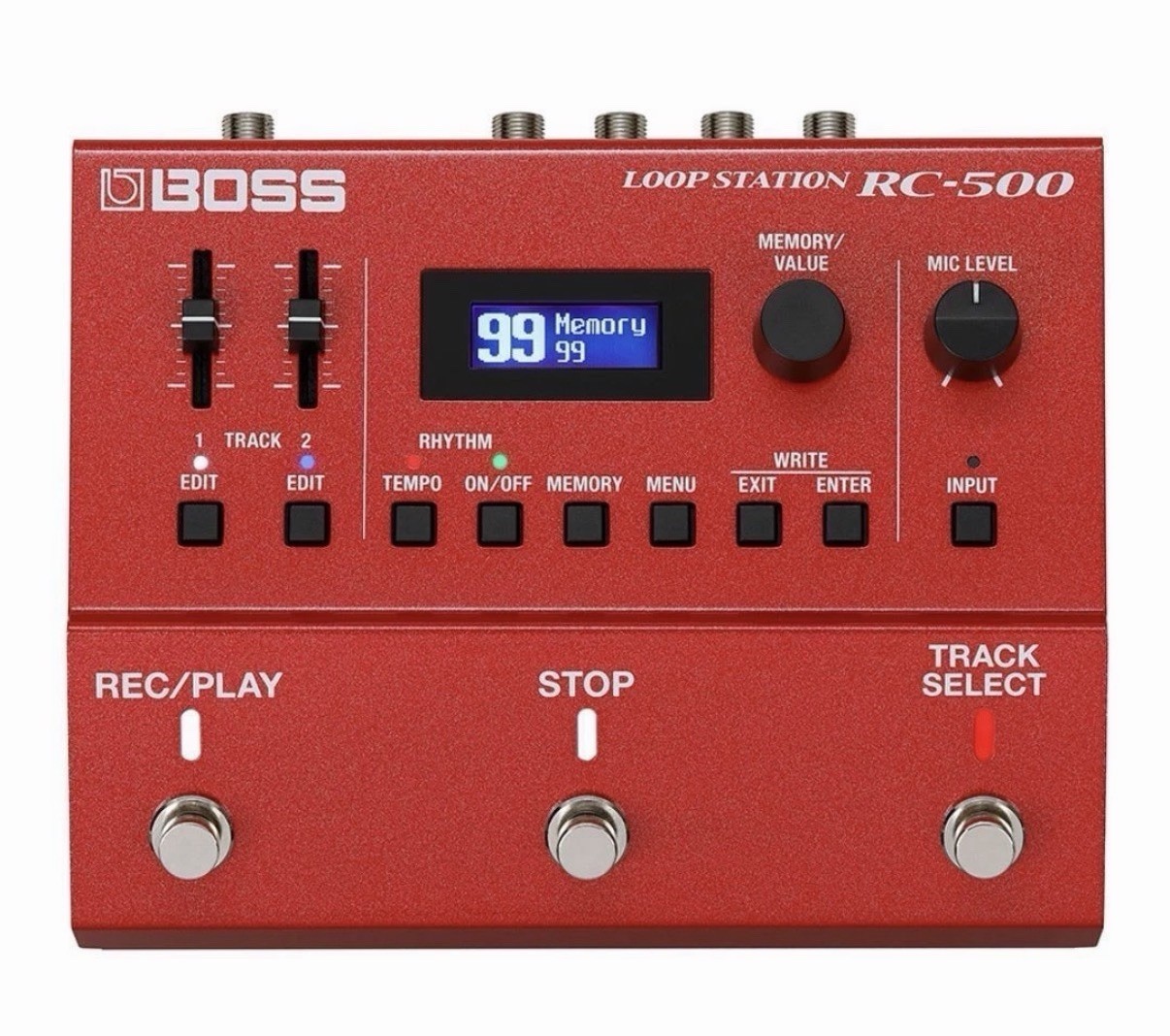 BOSS RC 500 Two Track Loop Station Phrase Recorder Pedal (Red) TONE