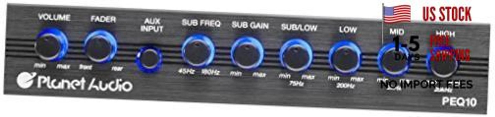 PEQ10 Car Equalizer, 4 Band, Pre-Amp, Half Din, DPS Processor
