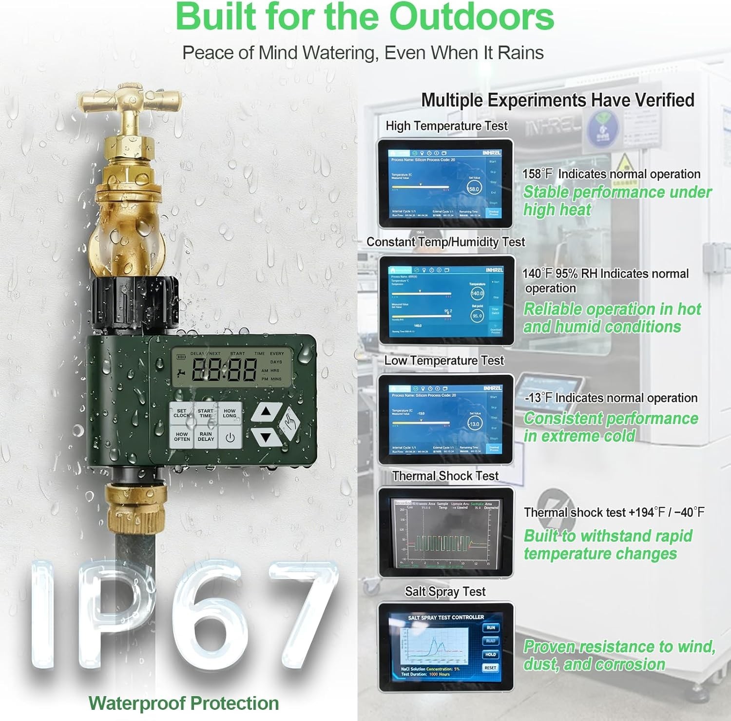 Water Timer for Outdoor Garden Programmable Sprinkler Timer with Rain