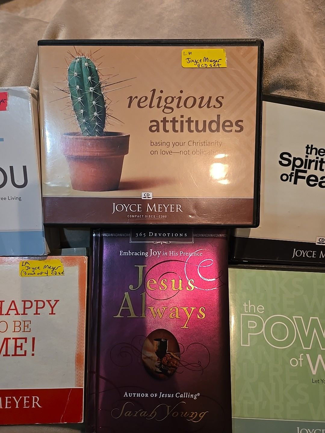Joyce Meyer 4 CD Set & 1 DVD Lot + 1 Sarah Young Devotional - READ