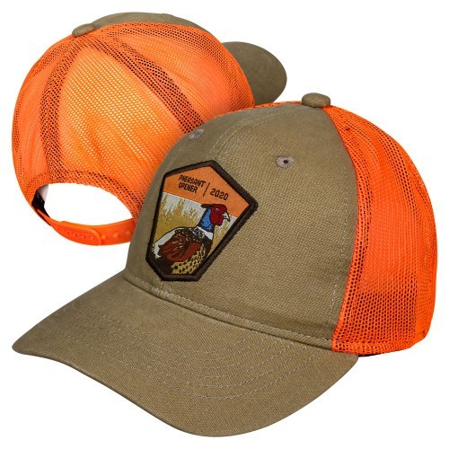 Pheasant Opener Blaze Orange Rooster Graphic Hunting Trucker Hat Cap - NEW!
