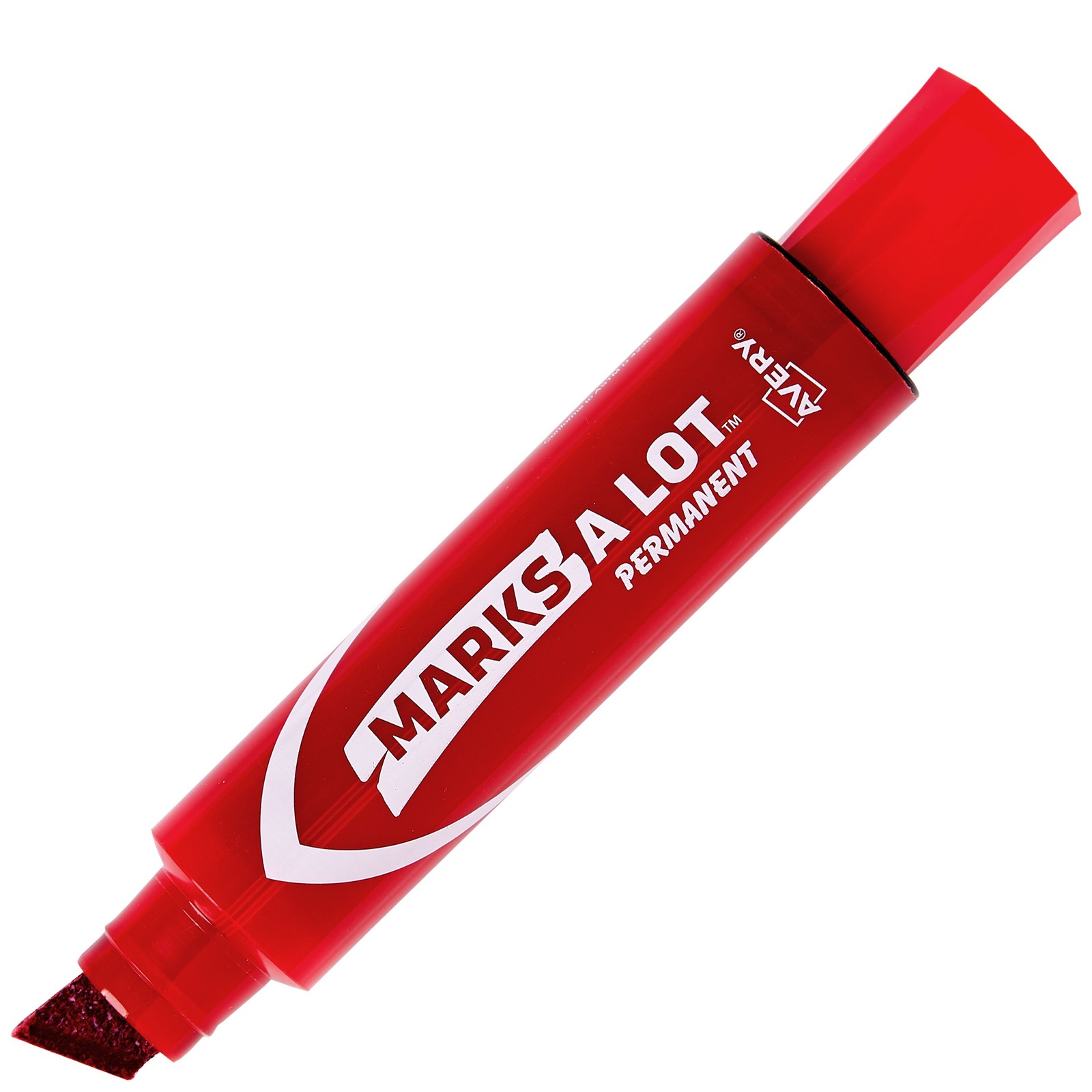 Avery 24147 Marks-A-Lot Jumbo Permanent Marker, Chisel Tip, Red Ink, 1/Each