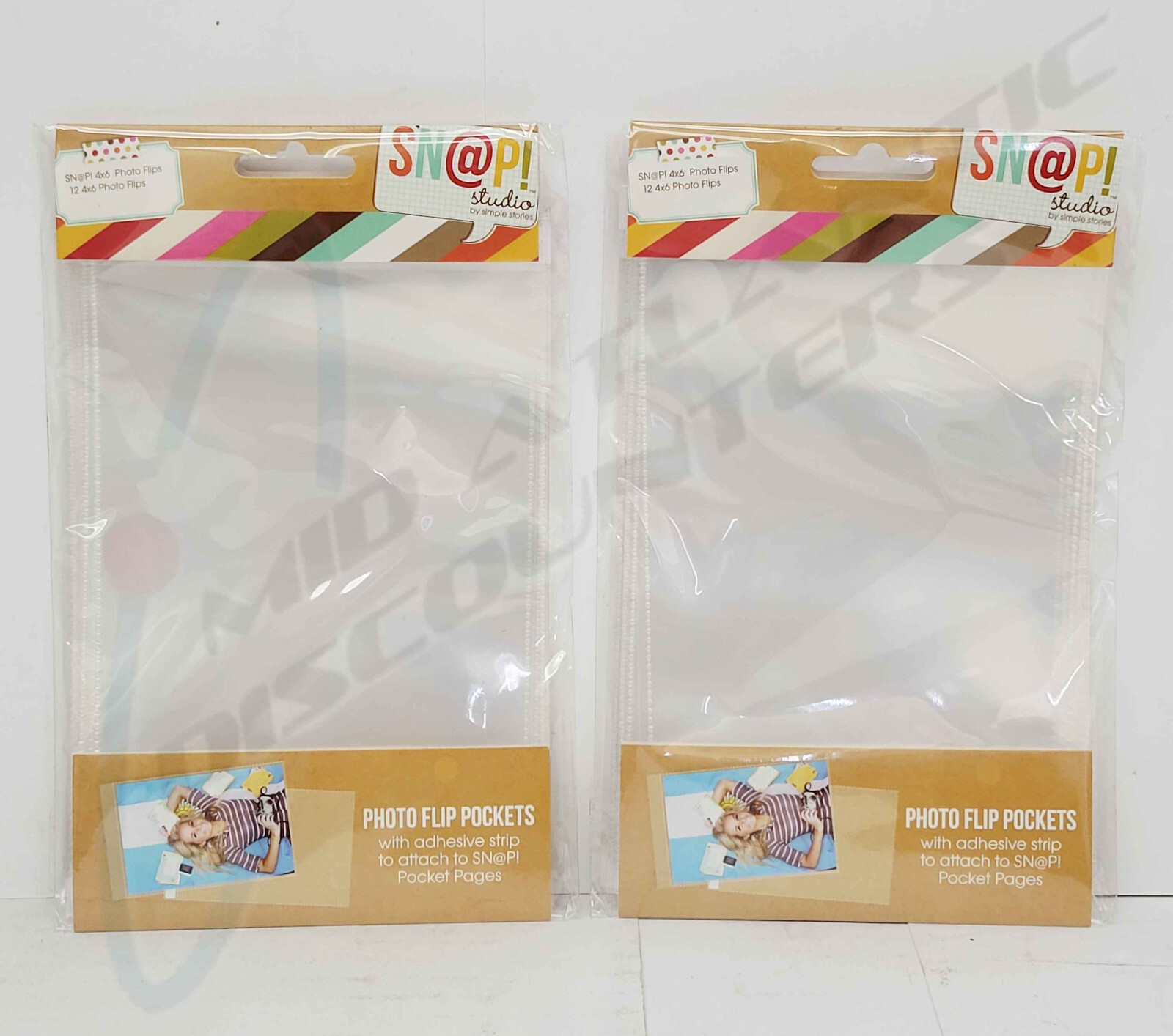 2 Pk Simple Stories Snap 4"x6" Photo Flips Pockets 4065, 12 per pk