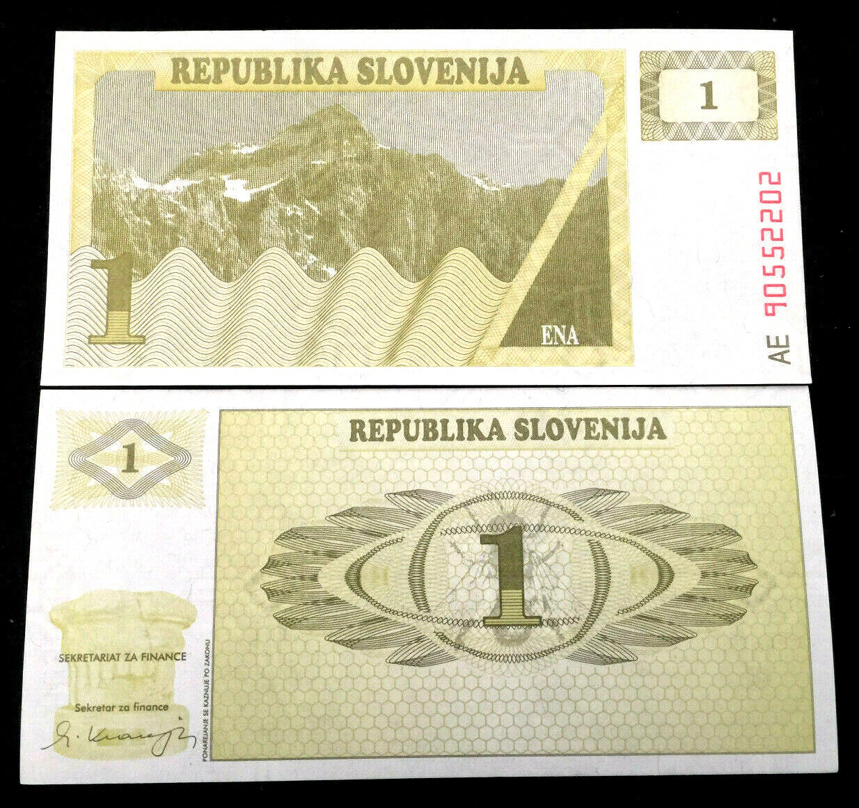 Slovenia 1 Tolar 1990 Banknote World Paper Money UNC Currency Bill Note