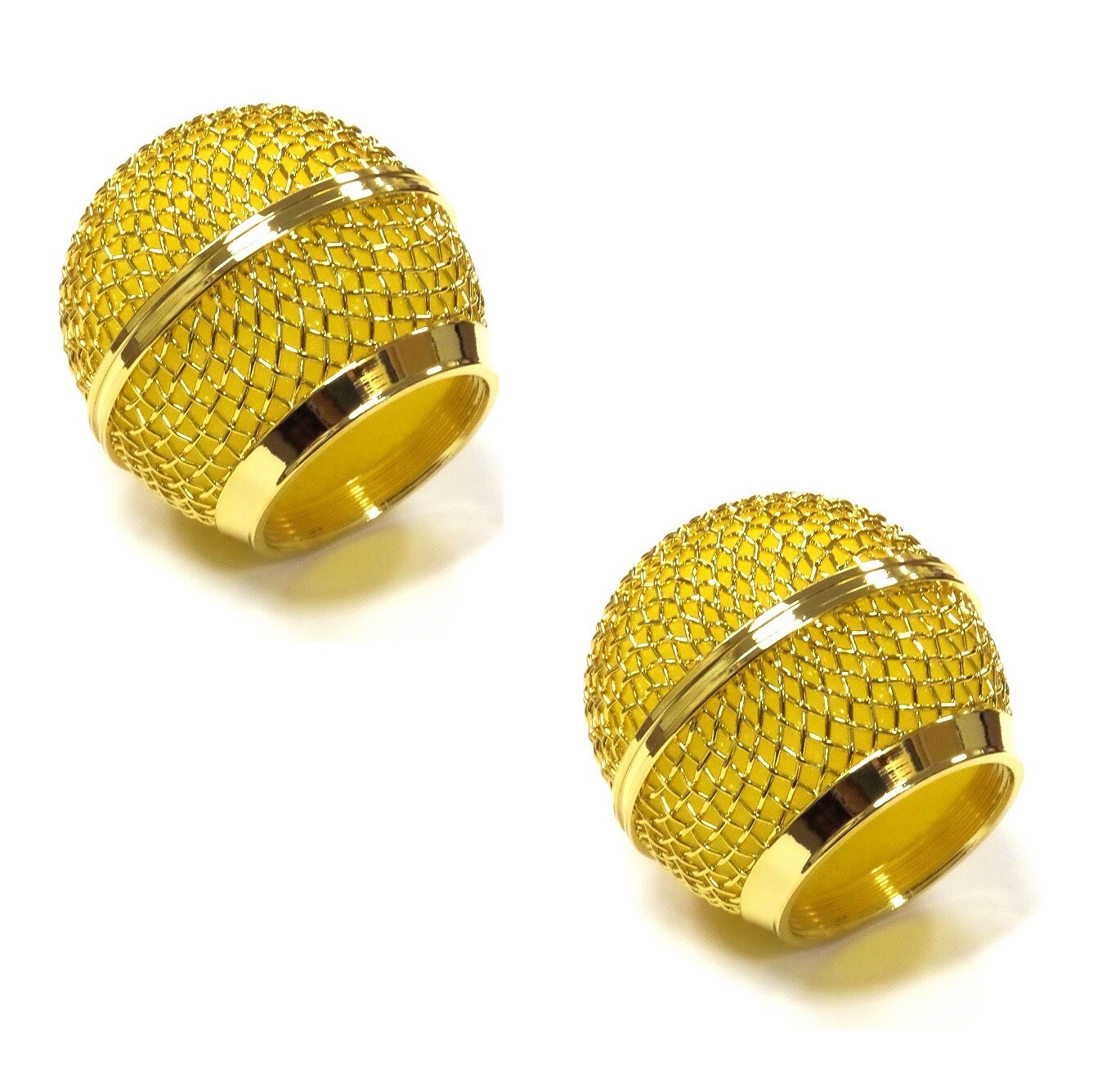 2 Pack Mesh Microphone Grille For Shure SM58 SM58LC SM58S Microphone Gold Plated