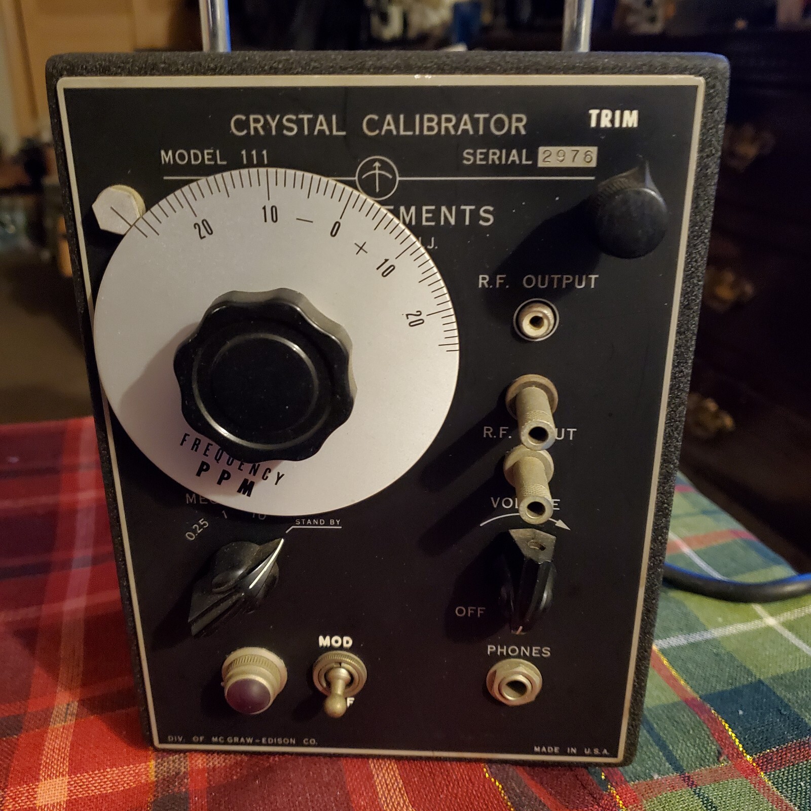 Mcgraw Edison Vintage Model 111 Crystal Calibrater Collectors Item