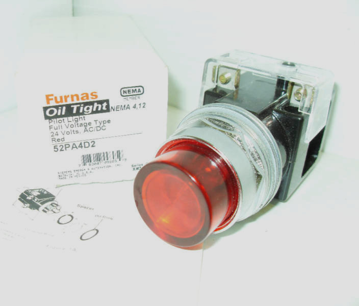 👀 NEW IN BOX ✨ SIEMENS FURNAS 52PA4D2 OILTIGHT 24V RED PILOT LIGHT