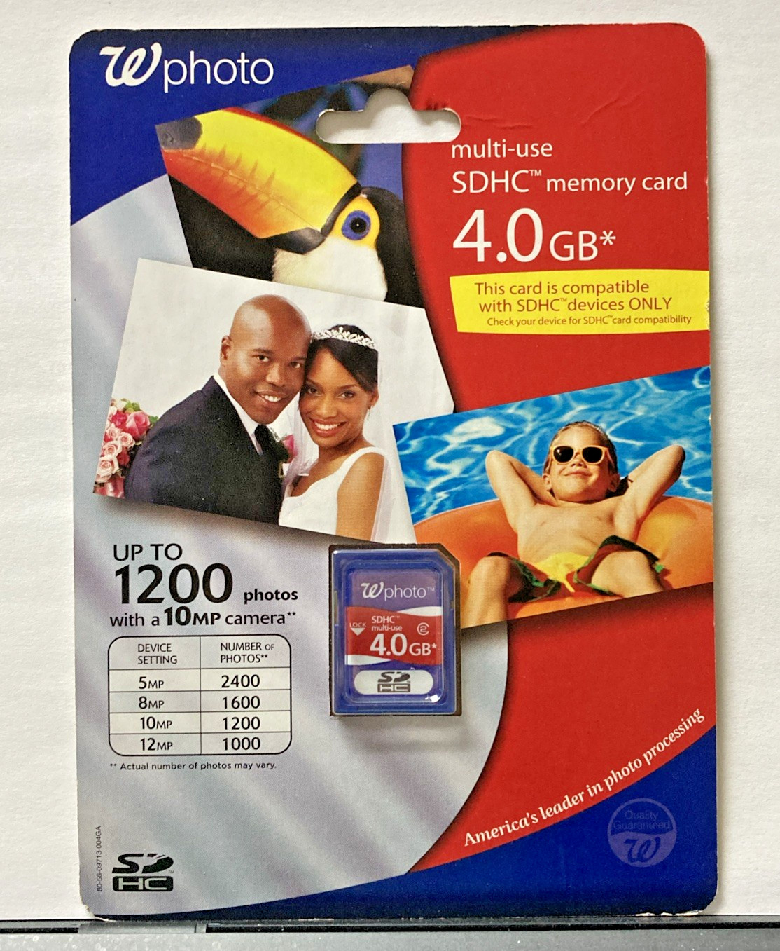 Walgreen’s 4 GB SDHC Memory Card New In Package Digital Camera Multi-Use SD