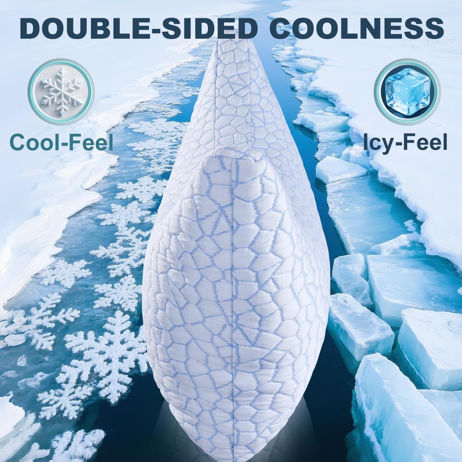 Cooling Side Sleeper Pillow for Neck and Shoulder Pain Relief, Adjustable Cur.