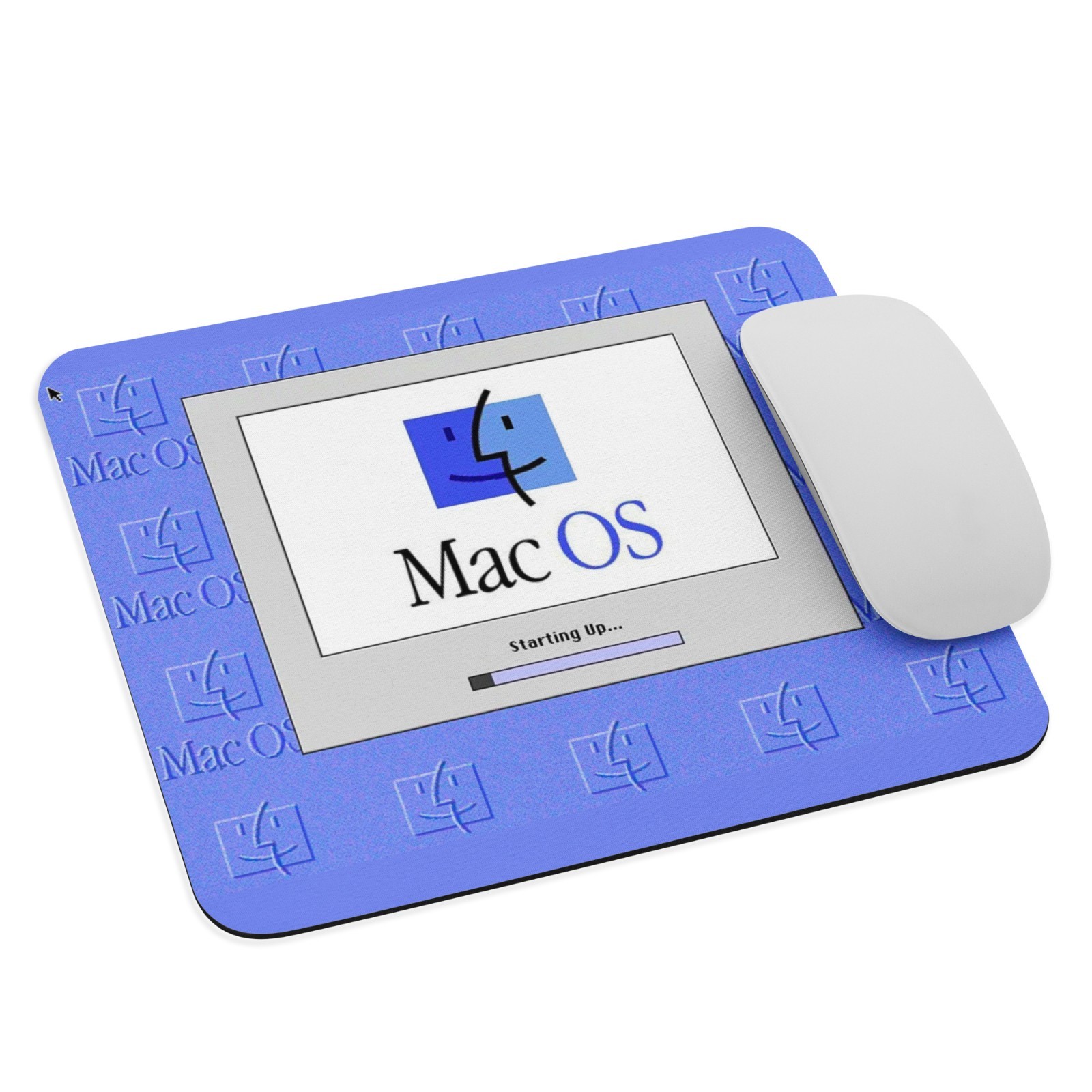 Vintage Retro Mac OS Logo Mouse Pad - Classic Finder Icon 9.5" x 7.75"