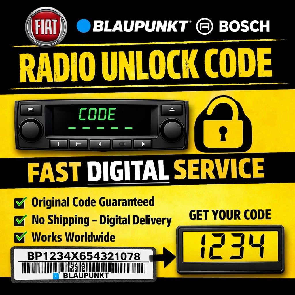 ✅ FIAT Radio Code Unlock Blaupunkt Bosch – Instant Digital Service ✅
