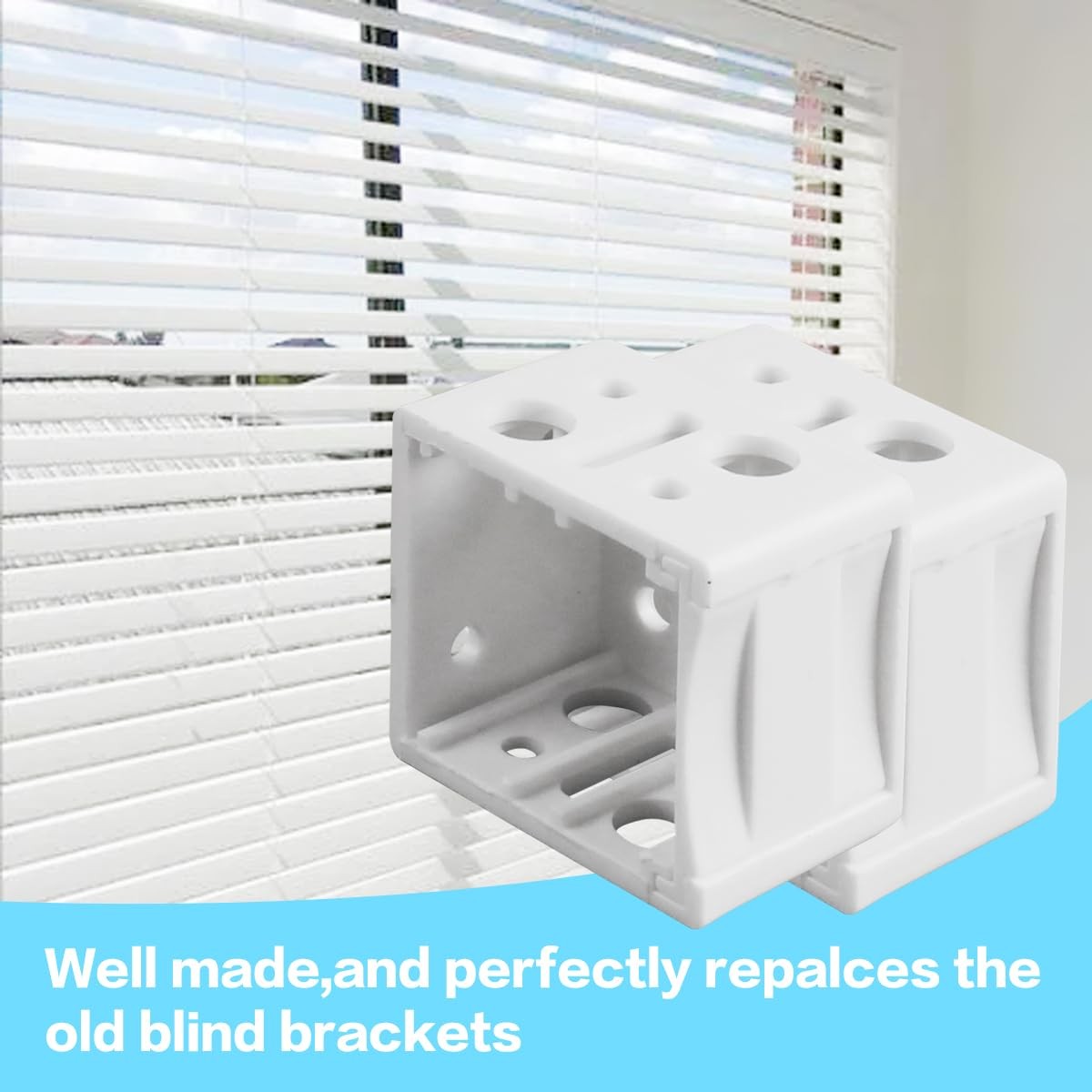 12 Pcs 1 Inch Blind Brackets Mini Blinds Box Mounting White
