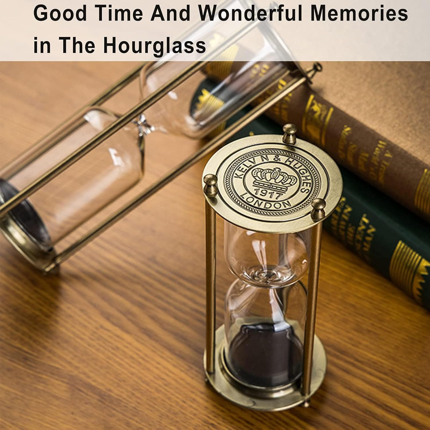 Brass Frame Empty Hourglass Sand Timer for Weddings and Home Decor
