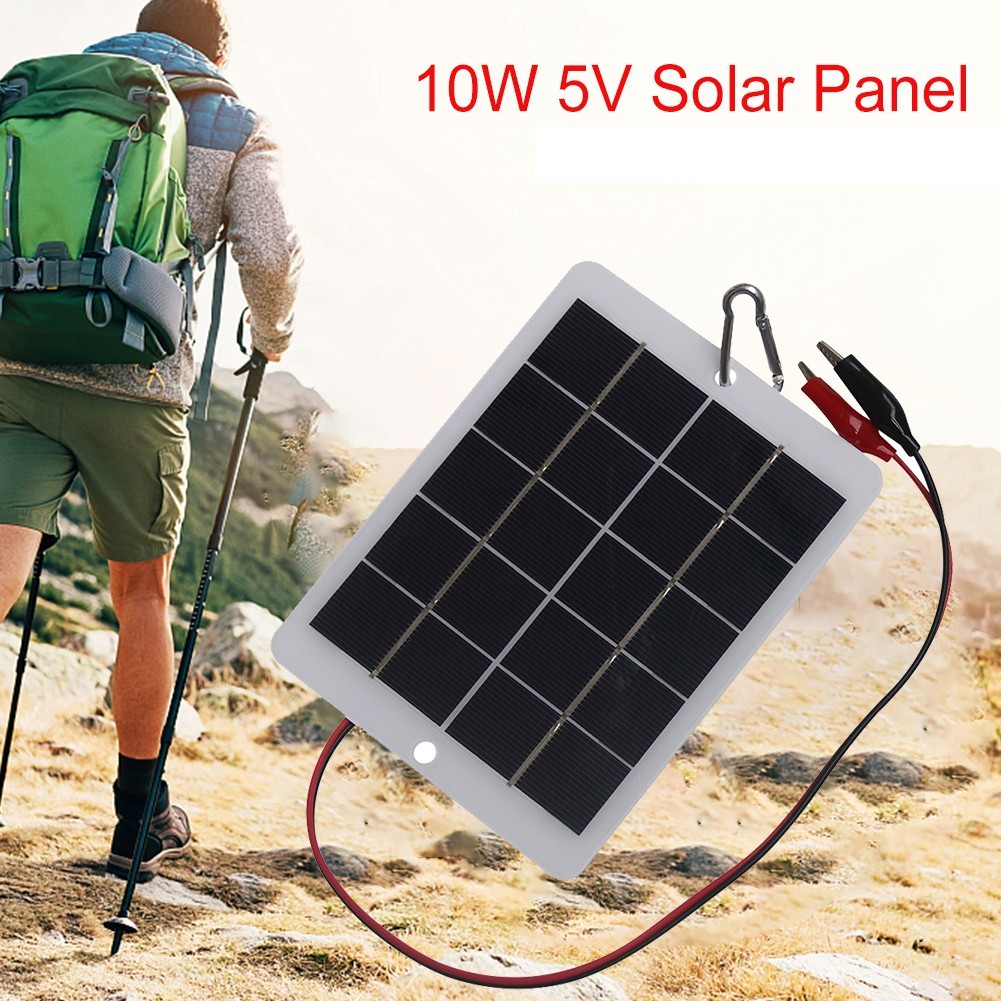 Solar Made Easy Portable 10W 5V Panel with Secure Attachment for Outdoors
