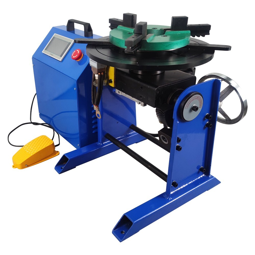 PLC Touch Screen Controller 110LB Welding Positioner Turntable with 200mm Chuck