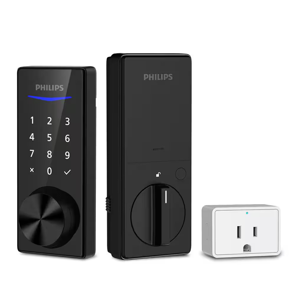 Bluetooth Touchscreen Smart Deadbolt with Wi-Fi Bridge and Square Zinc Lever Doo