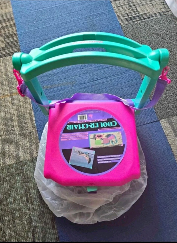 80s Cool Gear Cooler Stadium Seat Beach Fold-Up Portable Chair Retro