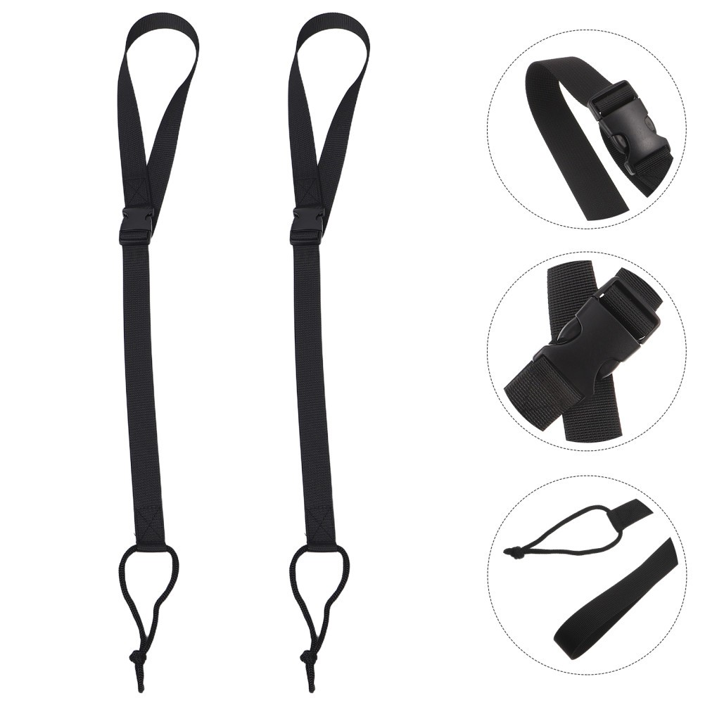 2 Pcs Snowboard Leash Binding Strap Straps Retractable Tow Bindings