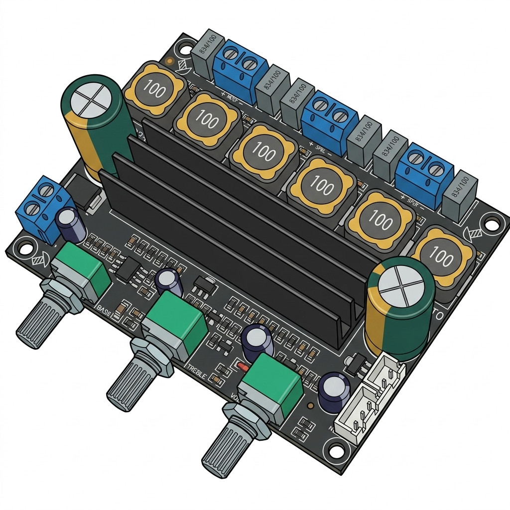 WM-034GT TPA3116 DC10-25V High Power Digital 2.1 CH Subwoofer Amplifier Board