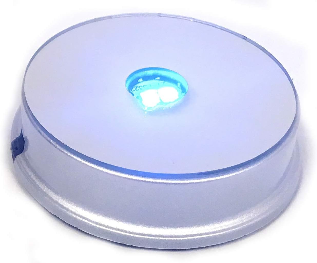 Merchandise Display Base Non Rotating, LED Lighted, Mirrored Top, 3 Color Cha...