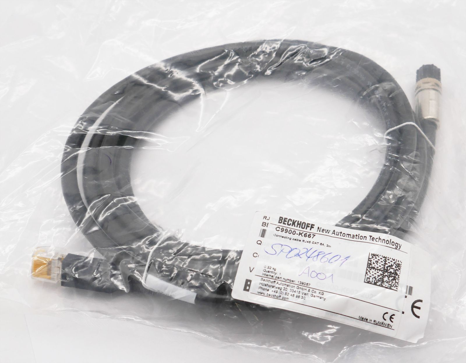 Beckhoff C9900-K667 C9900K667 139067 RJ45 CAT 6A 3m connection cable -unused-