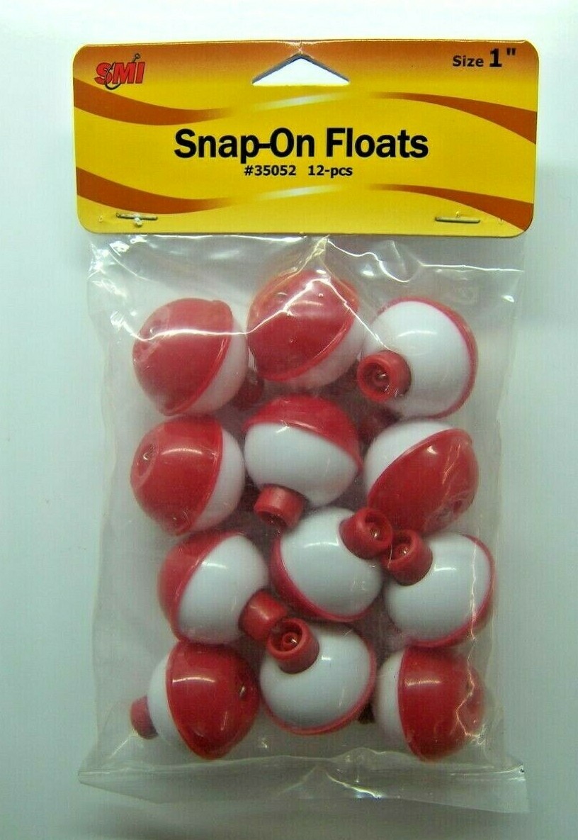 Fishing Float Bobber Round Snap On 1 inch 12Per Pack SMI Beau Mac NEW