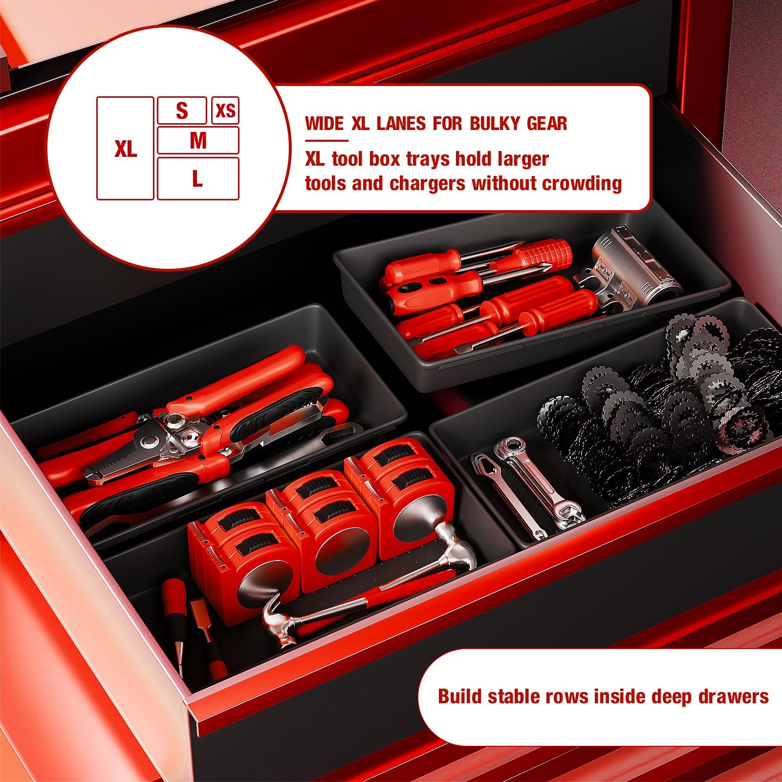 ã€6 PCS Extra-Largeã€' Tool Box Drawer Organizer Trays with Non-Slip Pads, H...