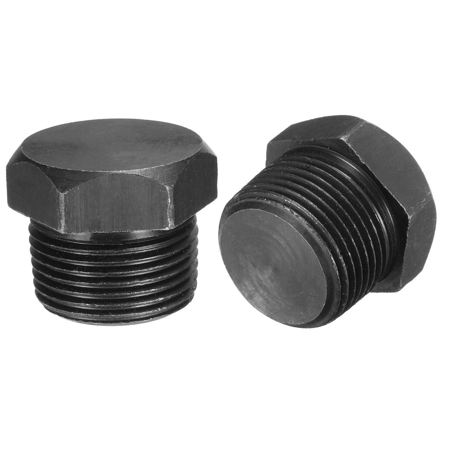 1 NPT Male Outer Head Hex Thread Socket Pipe Plug Fitting, 5Pcs, Black