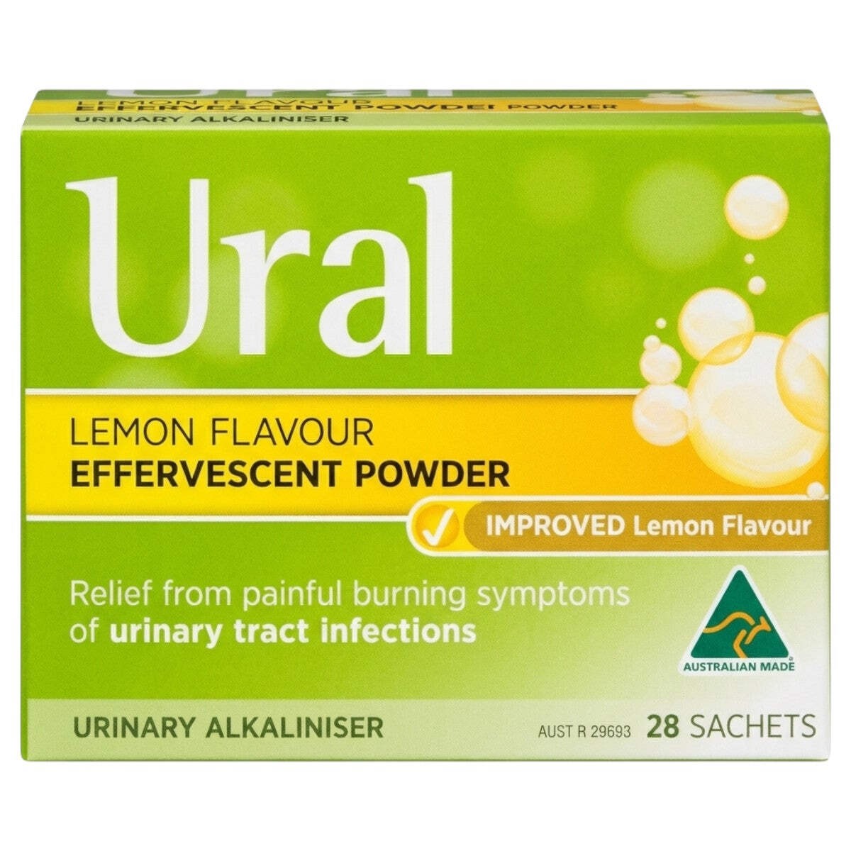 Ural Lemon Effervescent Powder 28 Sachets – Urinary Alkaliser