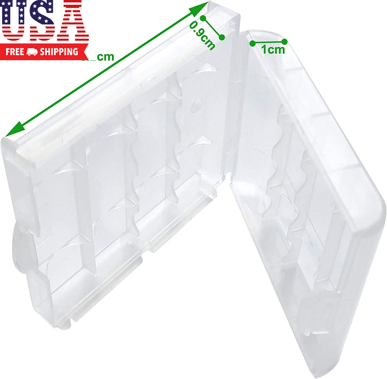 Battery Storage Case for AA/AAA, Battery Holder Box (6Pack Clear)