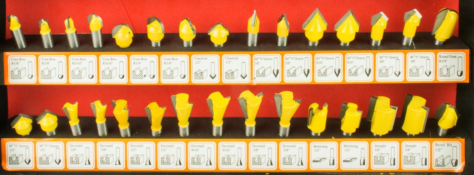 Erie Tools 100 PC 1/4" Shank Router Bit Set Tungsten Carbide Kit