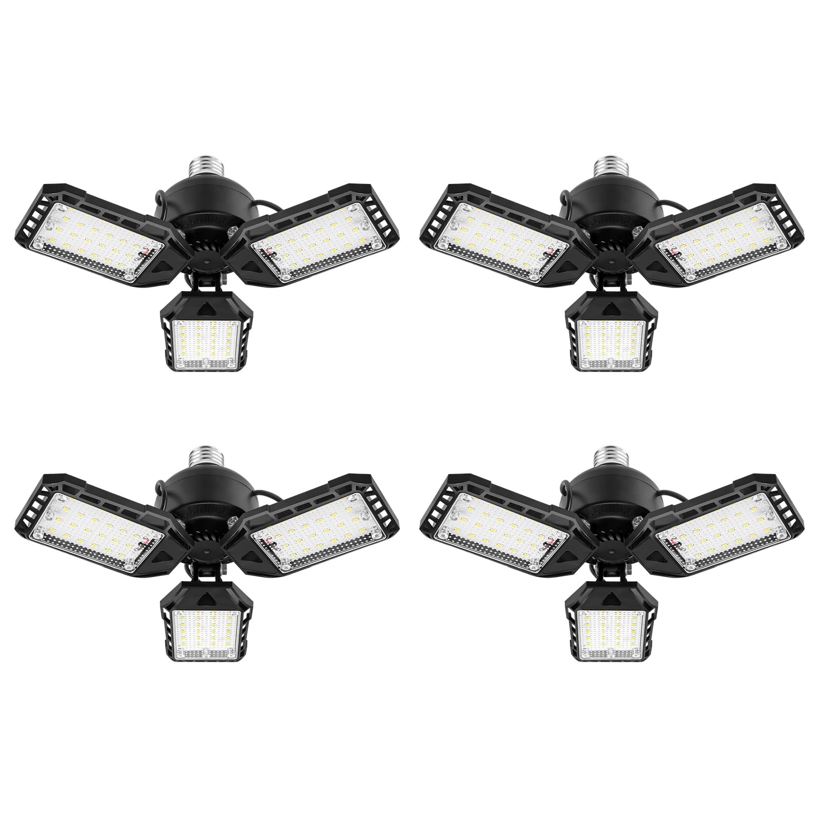 Led Garage Lights Bulb 4 Pack 80w 8000lm 6500k Led Shop Light With 3 Deformable