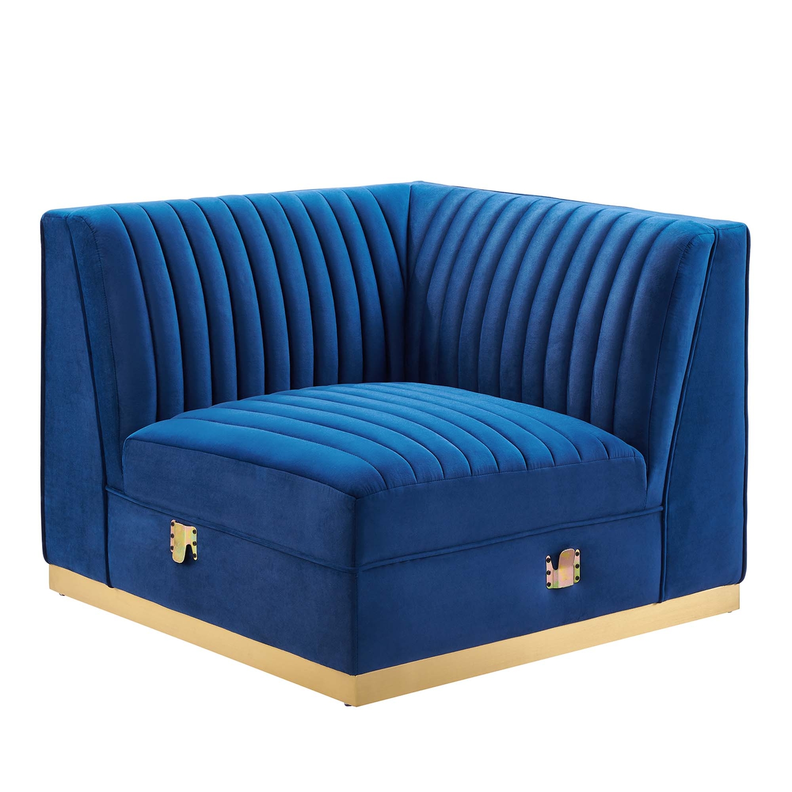 Sanguine Modular Sectional Sofa Right Corner Chair in Navy Blue