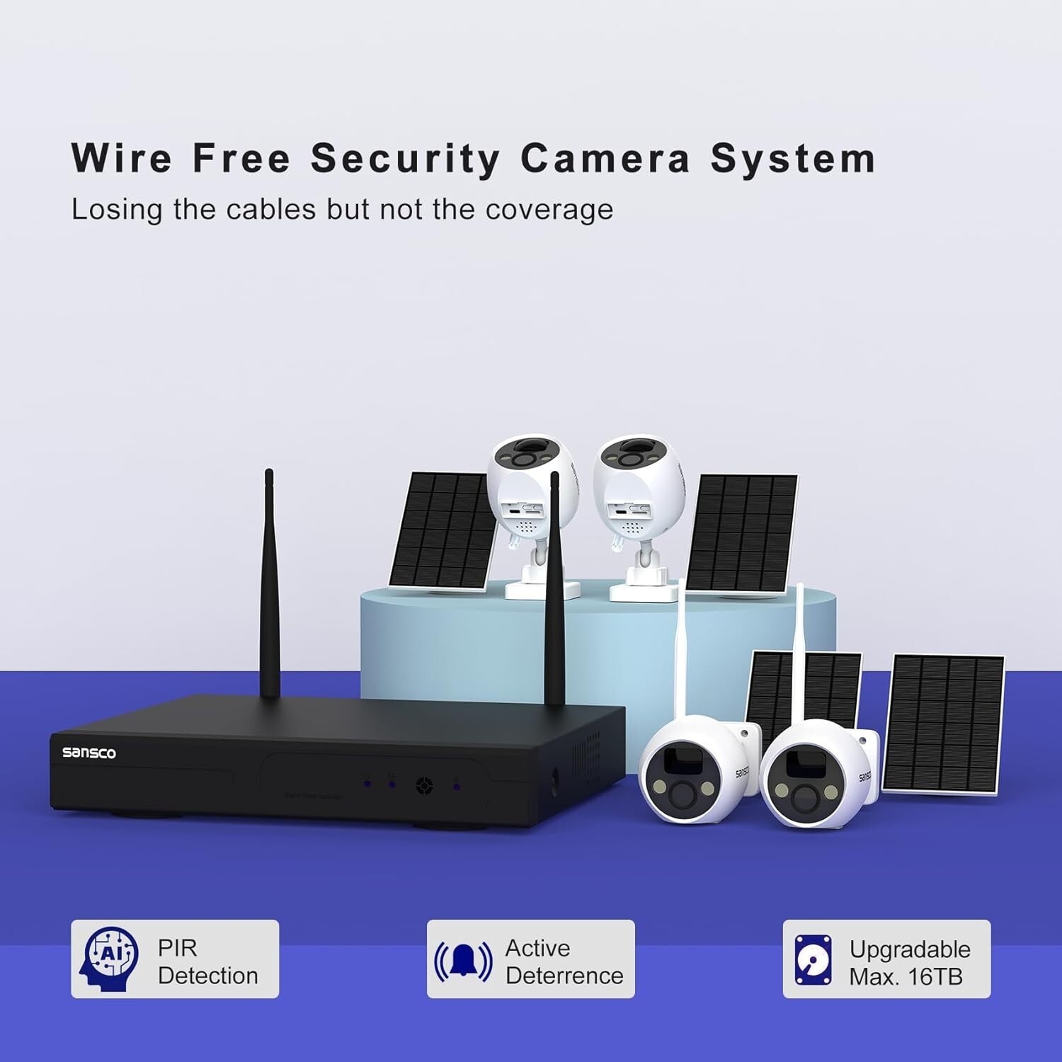 10CH NVR Wireless Battery Powered CCTV Security System 4MP Outdoor WiFi Camera