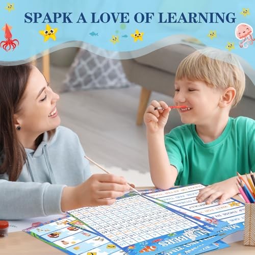 18 Pcs Educational Posters for Classroom, Laminated Preschool Learning Ocean