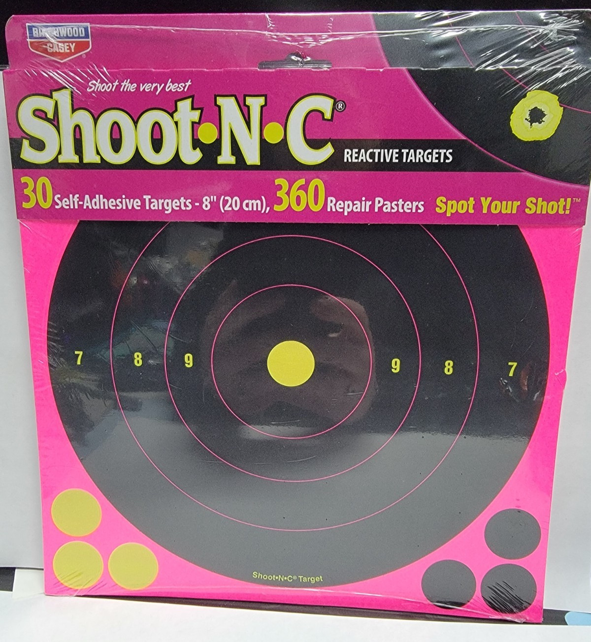 Birchwood Casey Shoot-N-C 8" Circle Target Pink - 30 Targets in Pack - Reactive