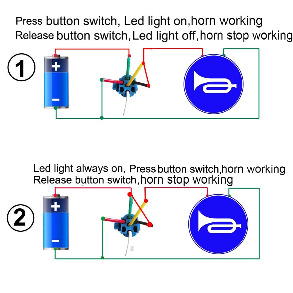 16mm Momentary Push Button Switch 12V-24V Blue LED Waterproof