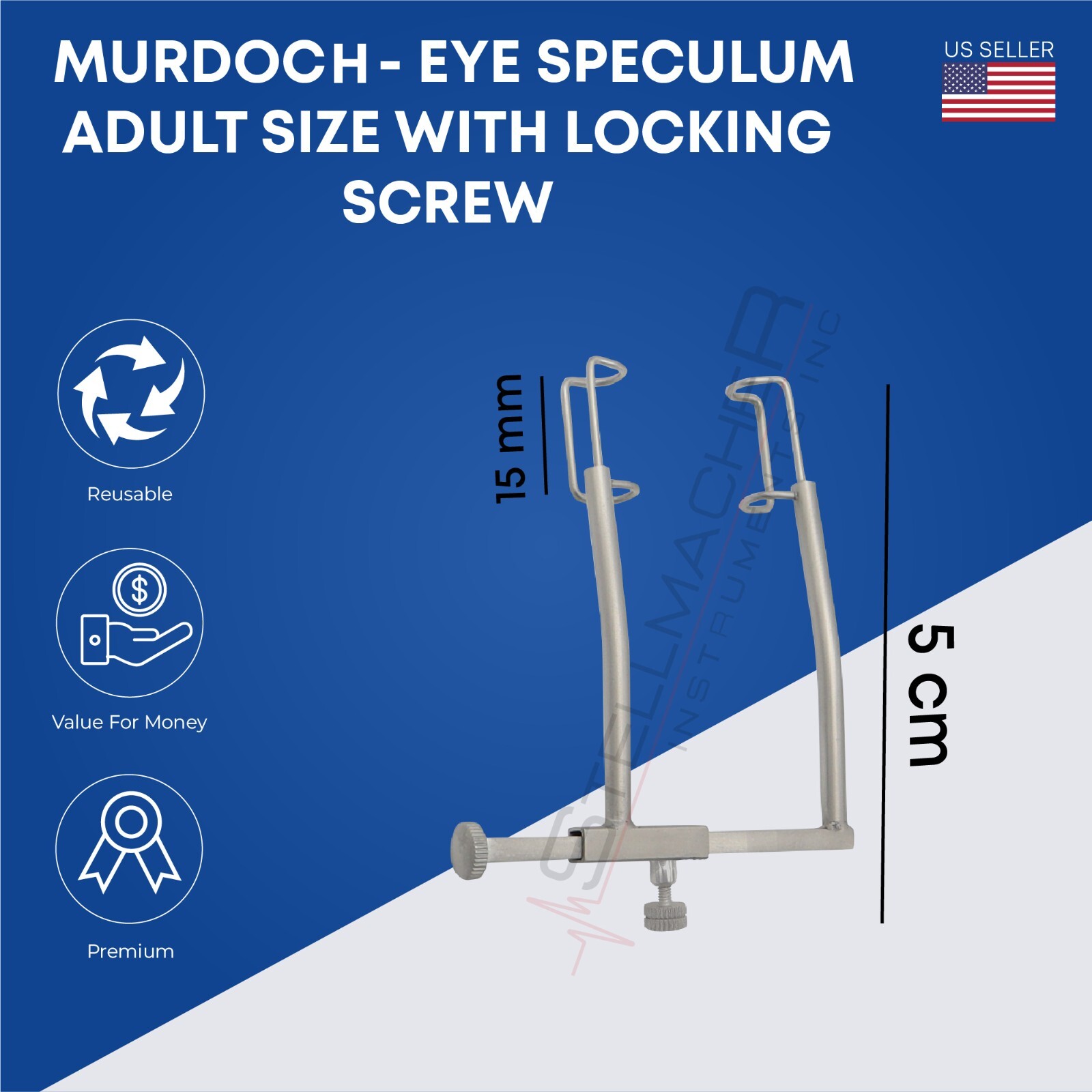 Murdoch Eye Speculum Adjustable Solid Blade Ophthalmic Surgical Instruments