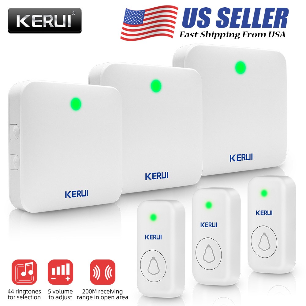 KERUI M537 Wireless Doorbell Chimes Receiver Waterproof Door Bell Remote Button