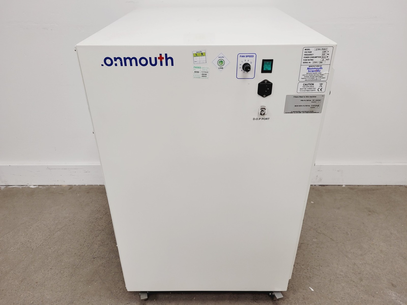 Monmouth CAM-F1500 Clean-Air-Module Floor Standing Filter Fan Lab