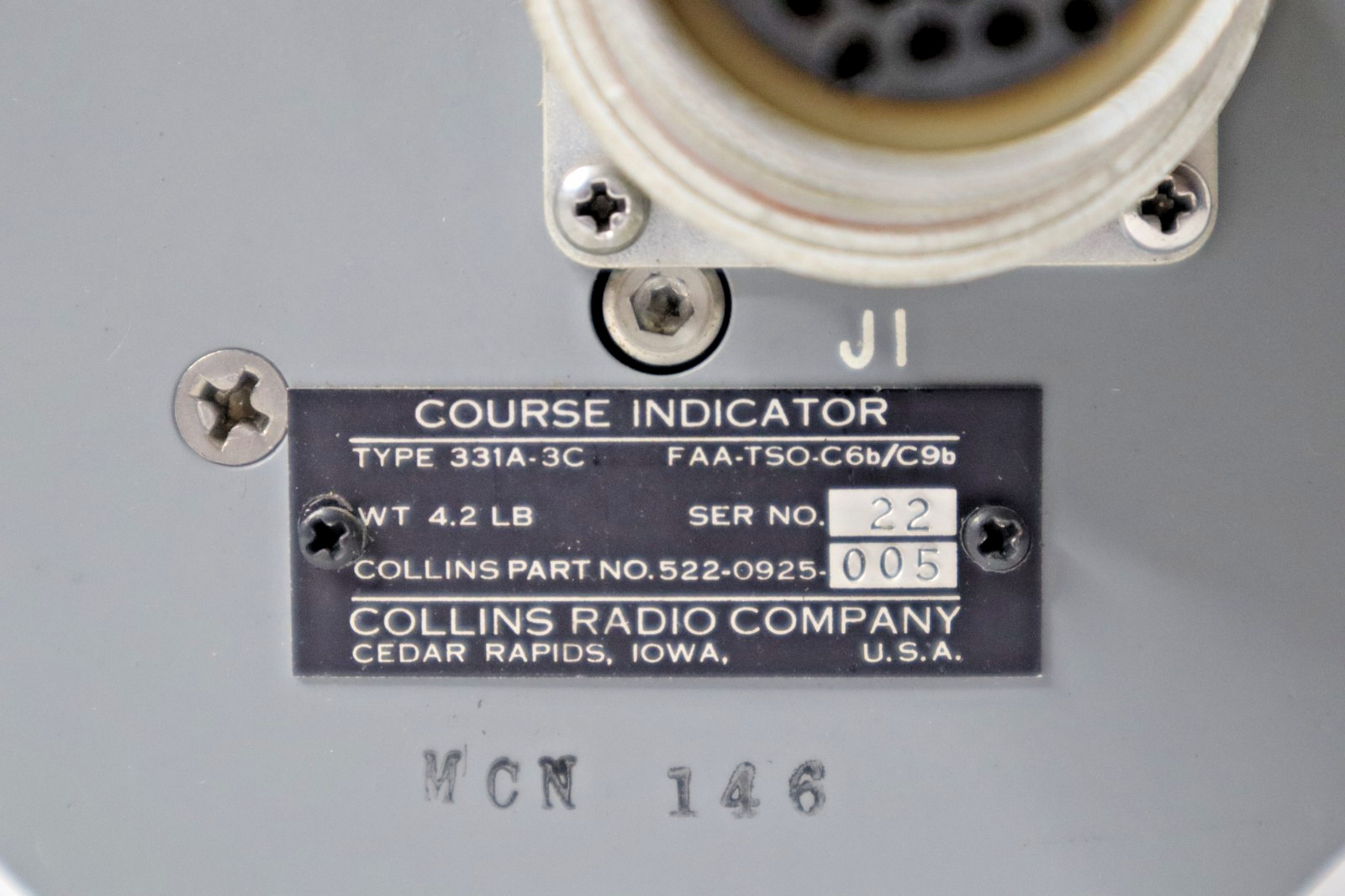 Collins 331A-3C Course Indicator 522-0925-005