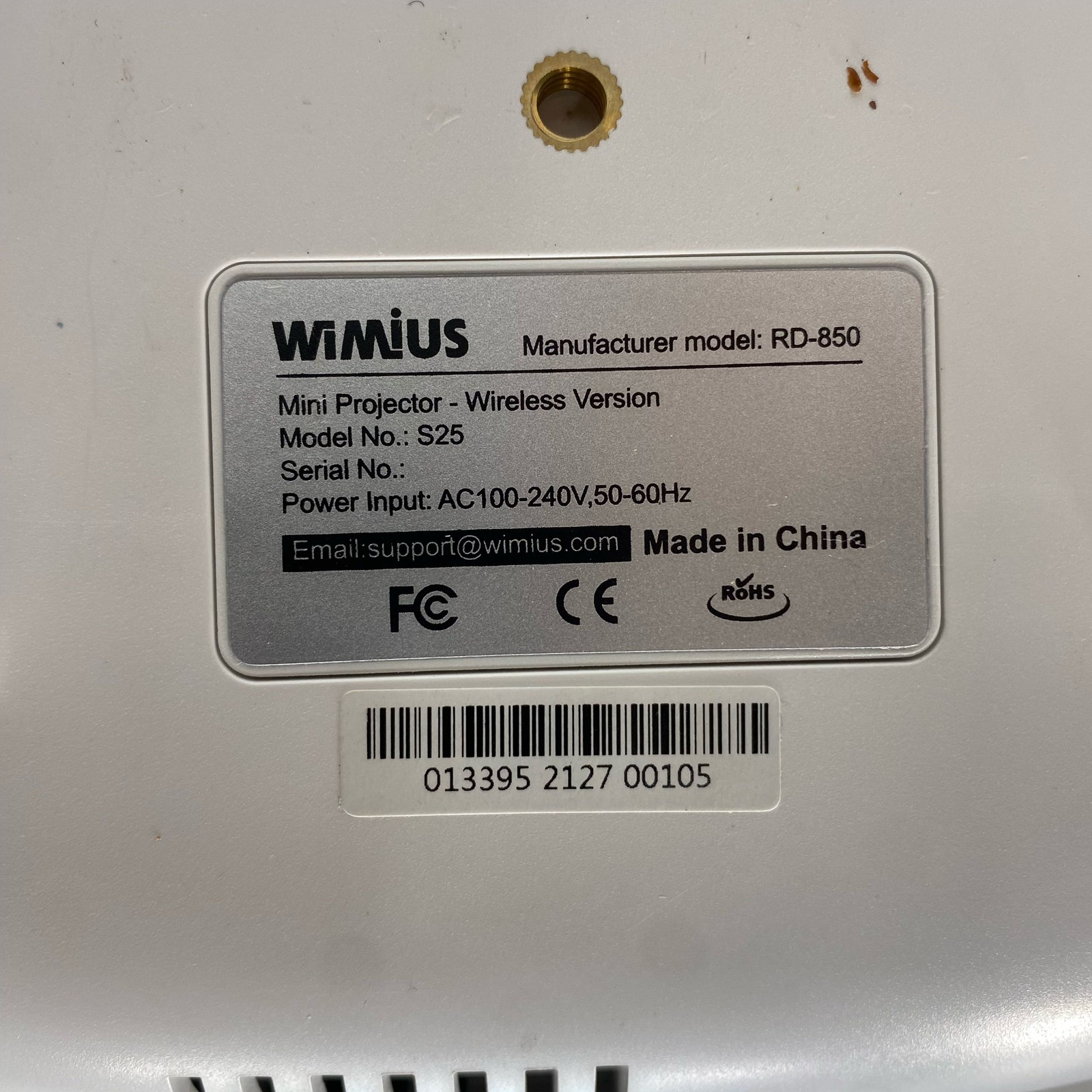 WiMiUS S25 Wireless Mini Projector RD-850 Case Remote Cables Tested As-Is