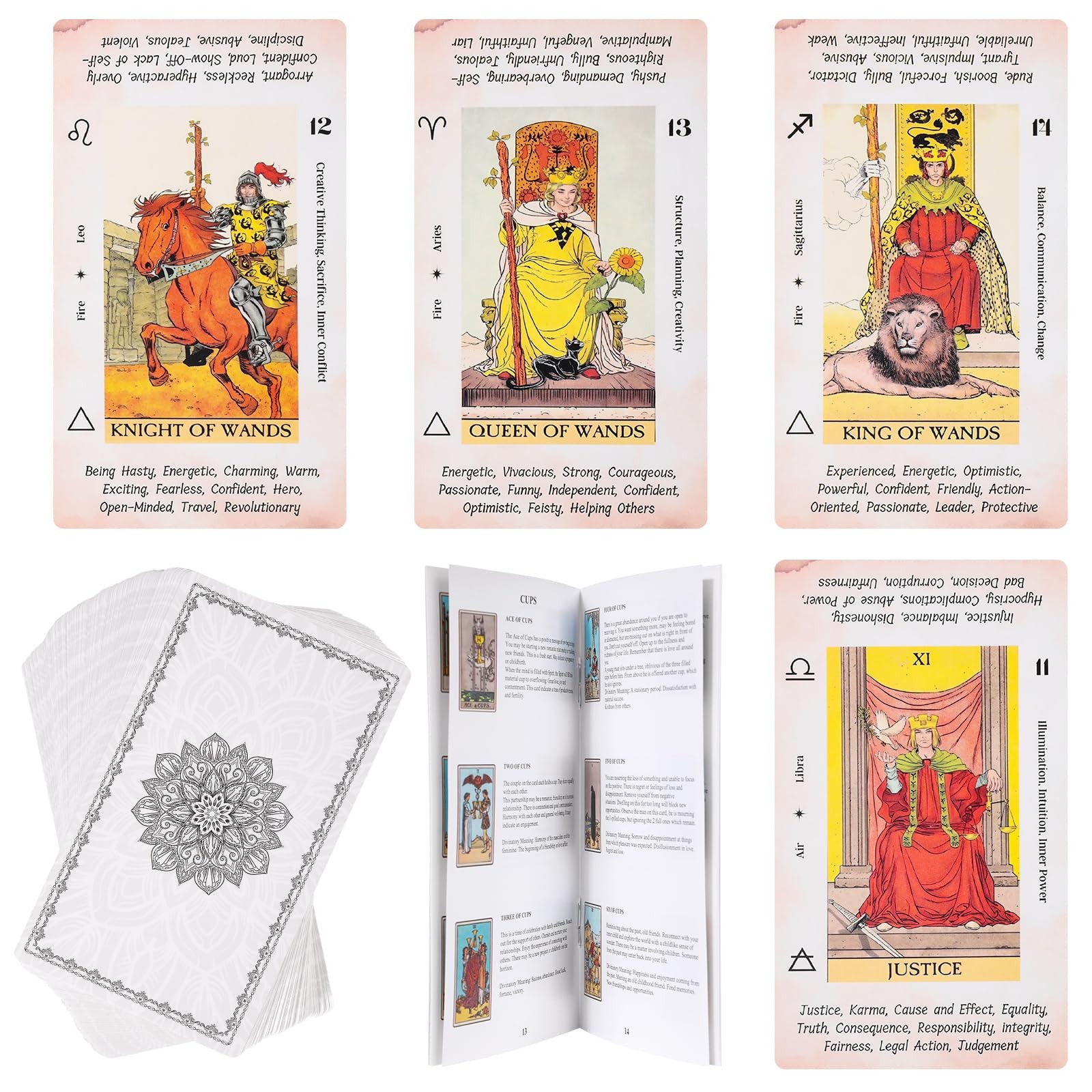 Fofeadm Tarot Cards for Beginners, 78 7 x 12.13 x 0.25 cm, White