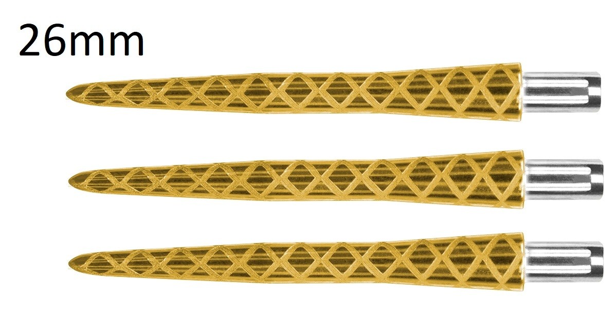 TARGET FIRESTORM  26mm GOLD DIAMOND STEEL TIP DART REPLACEMENT POINTS 3 PACK