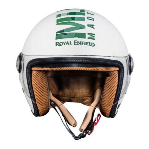 Fits Royal Enfield Classic Jet Camo MLG Helmet - Off White-58CM