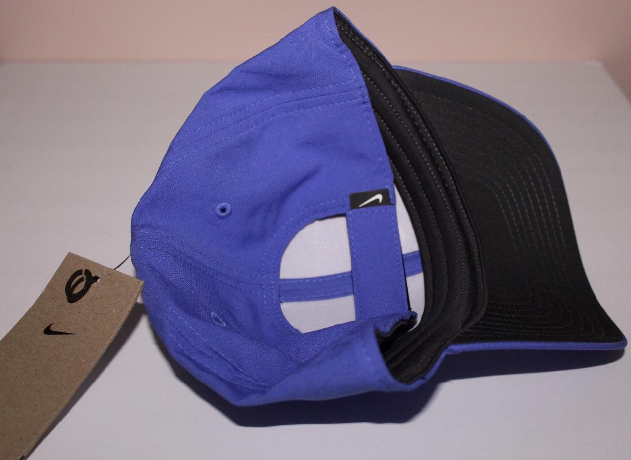 NIKE Periwinkle Blue White Swoosh Logo Adjustable Strapback Baseball Hat Cap *1Z